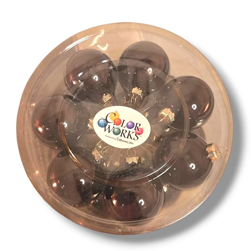 Black Glass Christmas Bulbs - Holiday Ornaments - 14 Pack 2.6" Christmas Balls